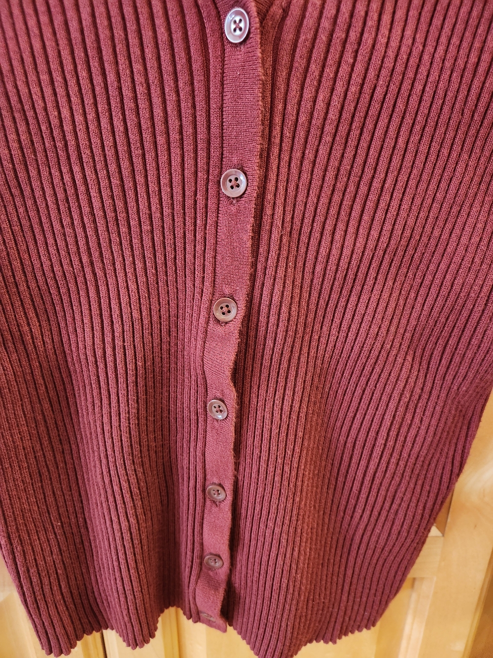 Torrid Ribbed Button-Front Sweater Cardigan - Rust - Picture 4 of 8